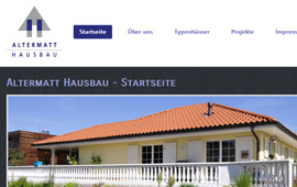 Vorschaubild der Homepage der Altermatt Hausbau AG