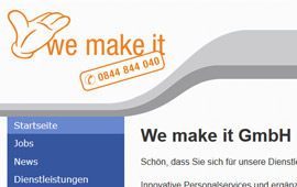 Vorschaubild der Homepage der We make it GmbH
